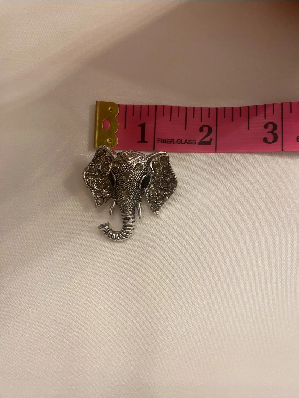 Brooch Elephant Crystal Rhinestones Silver Toned Pin New